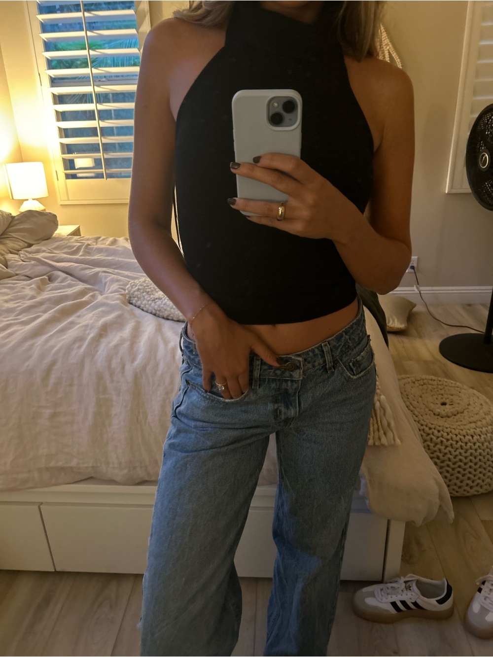 REVOLVE Black Mockneck Backless Knit Tank Top